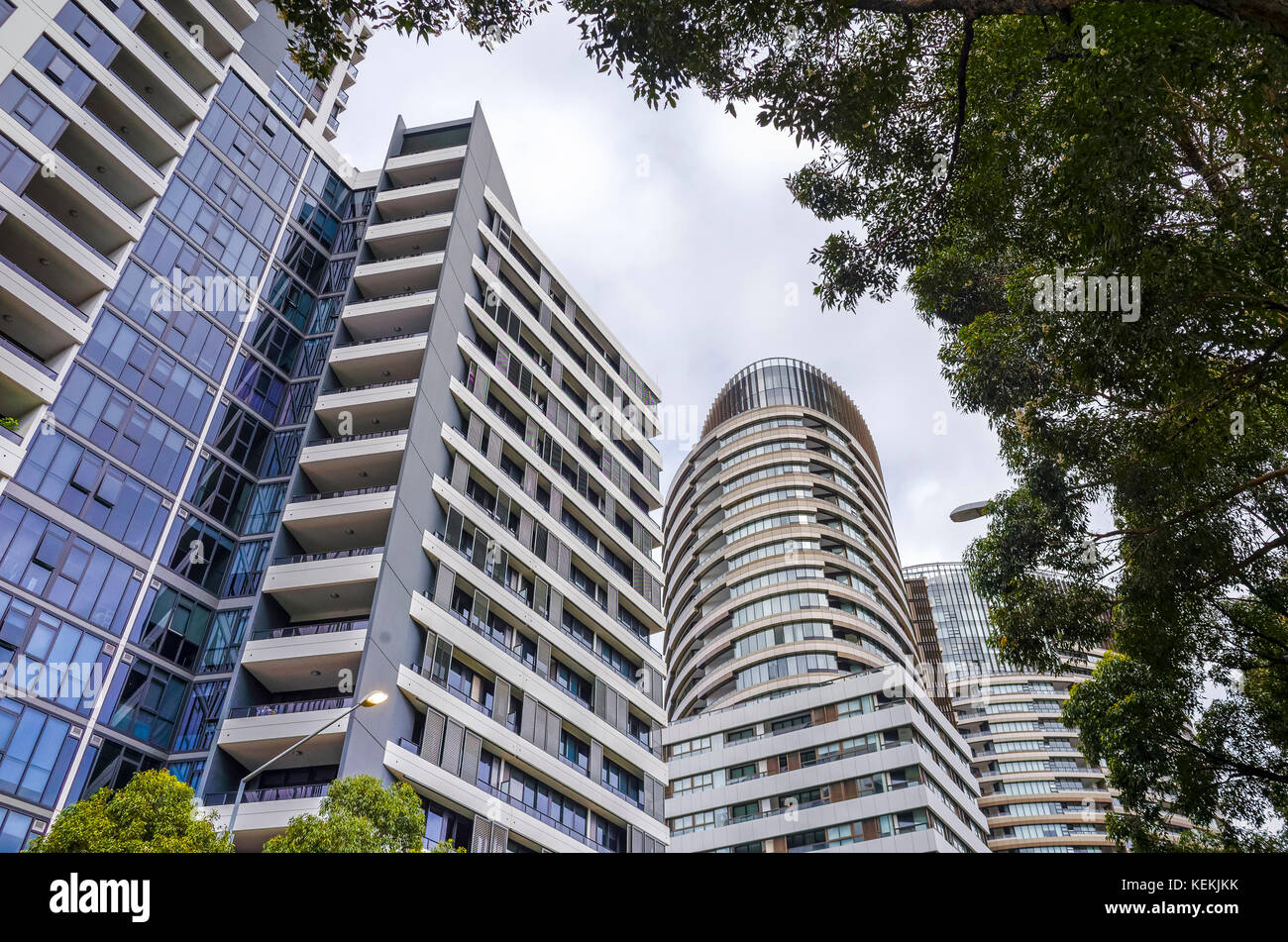 Apartment Gebäude am Olympiapark in Sydney, Australien. australischen Apartment Blocks. prime commercial property. Stockfoto