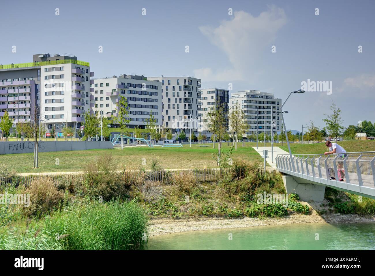 Wien, Stadtentwicklungsbeiet Seestadt Aspern, Waterfront - Wien, Stadt Entwicklung Bereich Seestadt Aspern, Waterfront Stockfoto