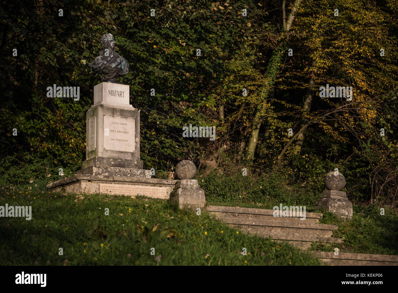 Salzburg Kapuzinerberg, mozartdenkmal - Salzburg Kapuzinerberg, Mozart Denkmal Stockfoto