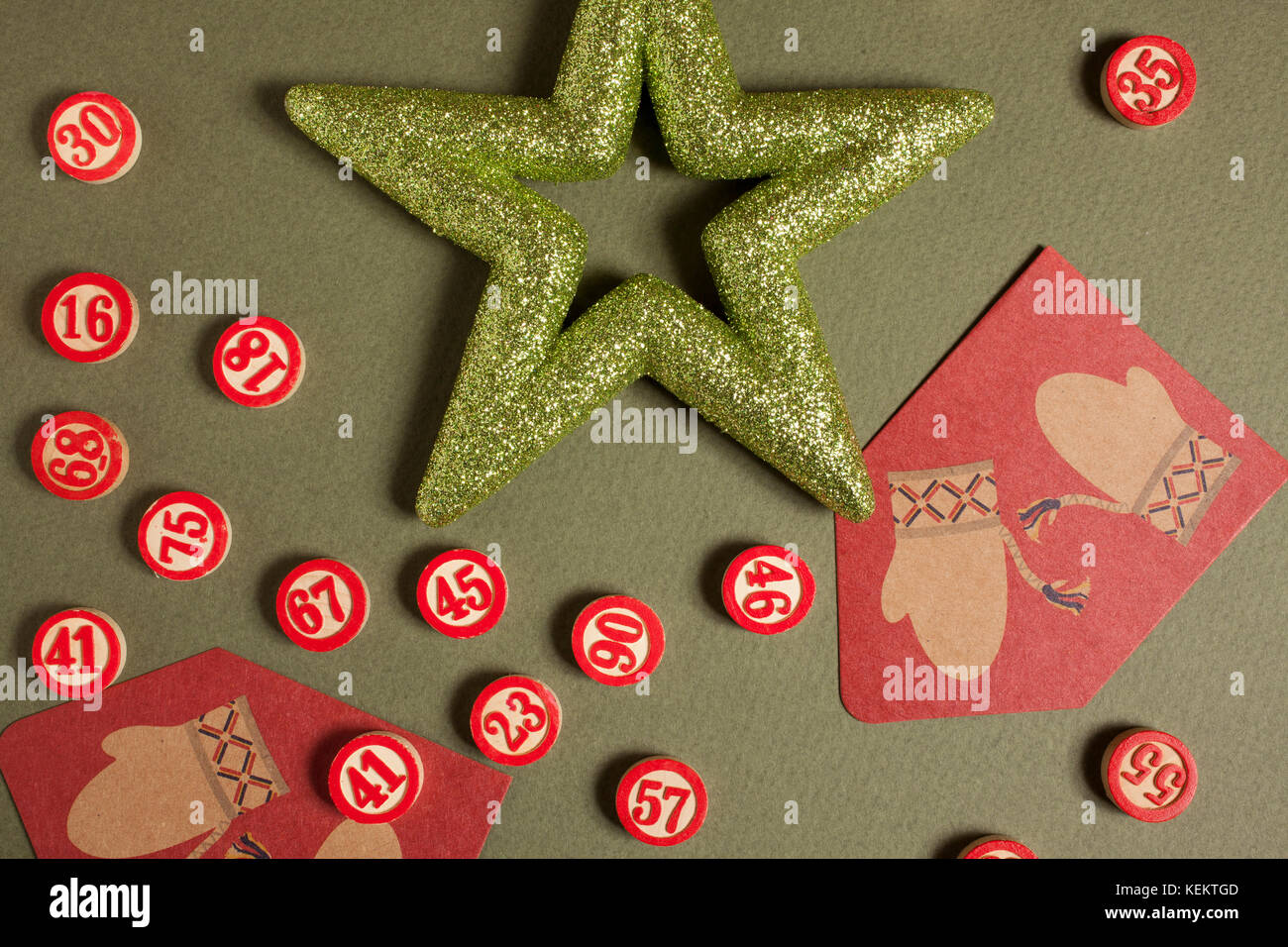Weihnachten Bingo Zahlen Flat Style Stockfotografie Alamy