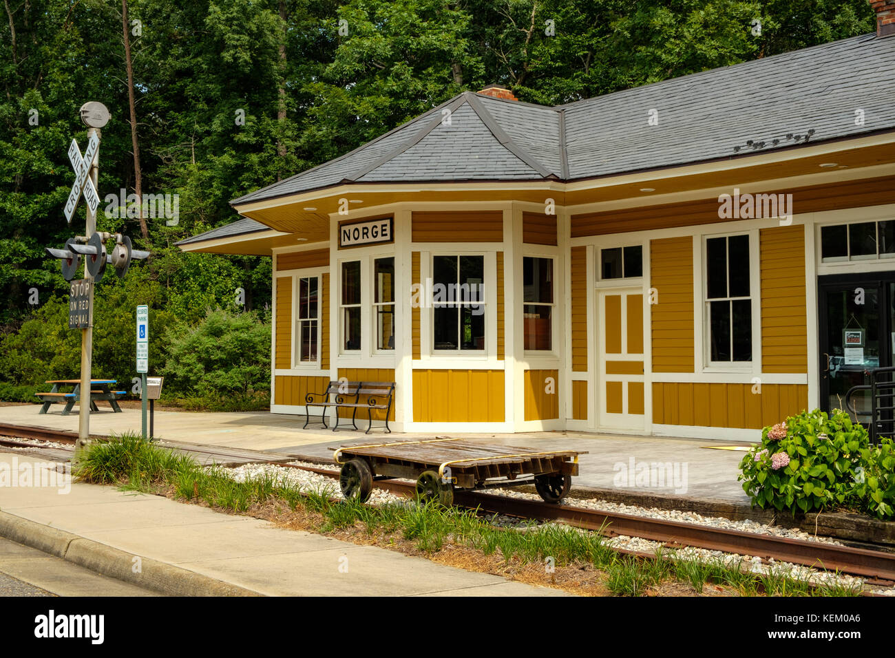 Norge Zugdepot, 7770 Croaker Straße, Norge, Williamsburg, Virginia Stockfoto