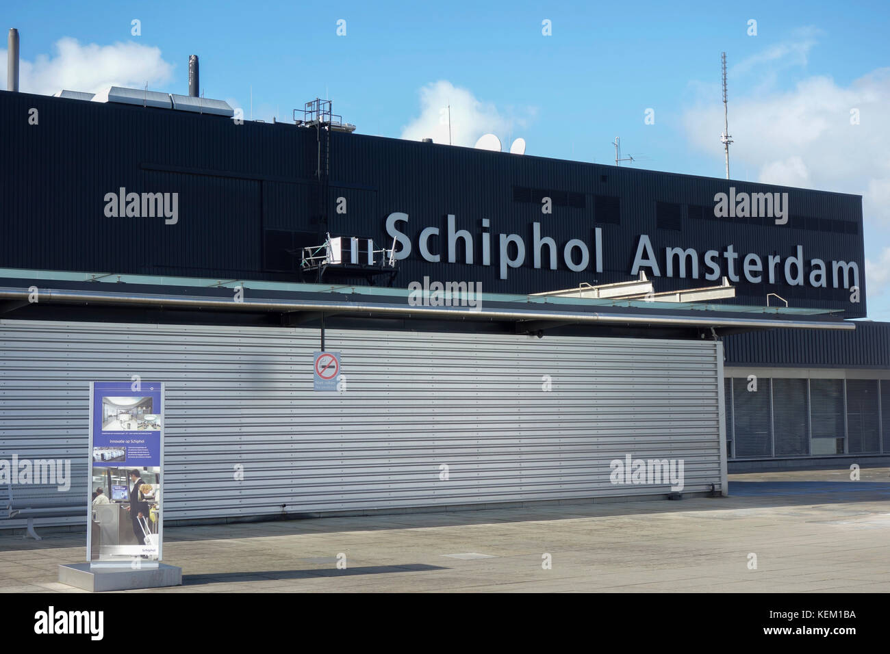 Flughafen Schiphol Aussichtsplattform und Panoramaterrasse. Stockfoto