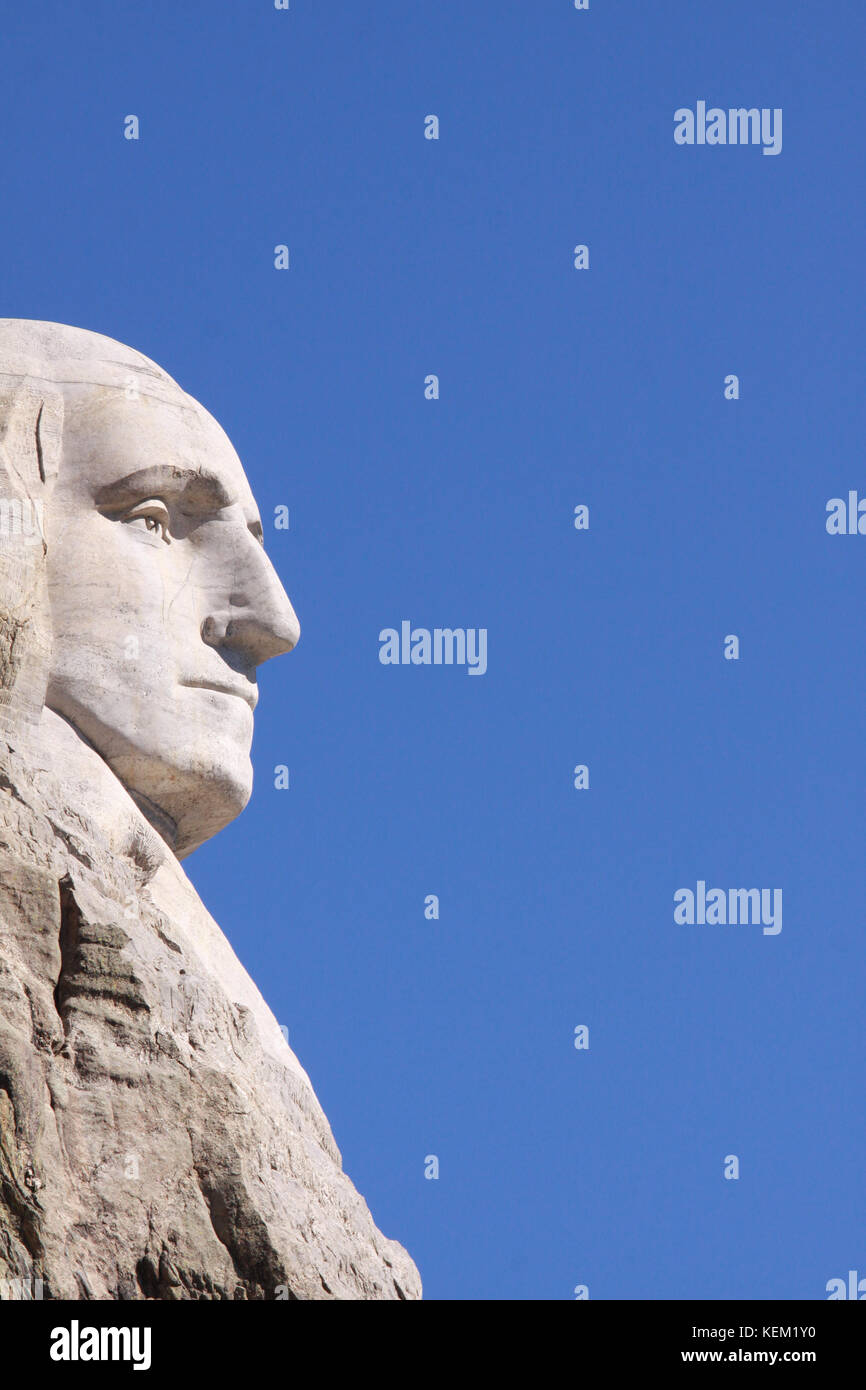 In der Nähe der George Washington Skulptur am Mt. Rushmore National Memorial Stockfoto