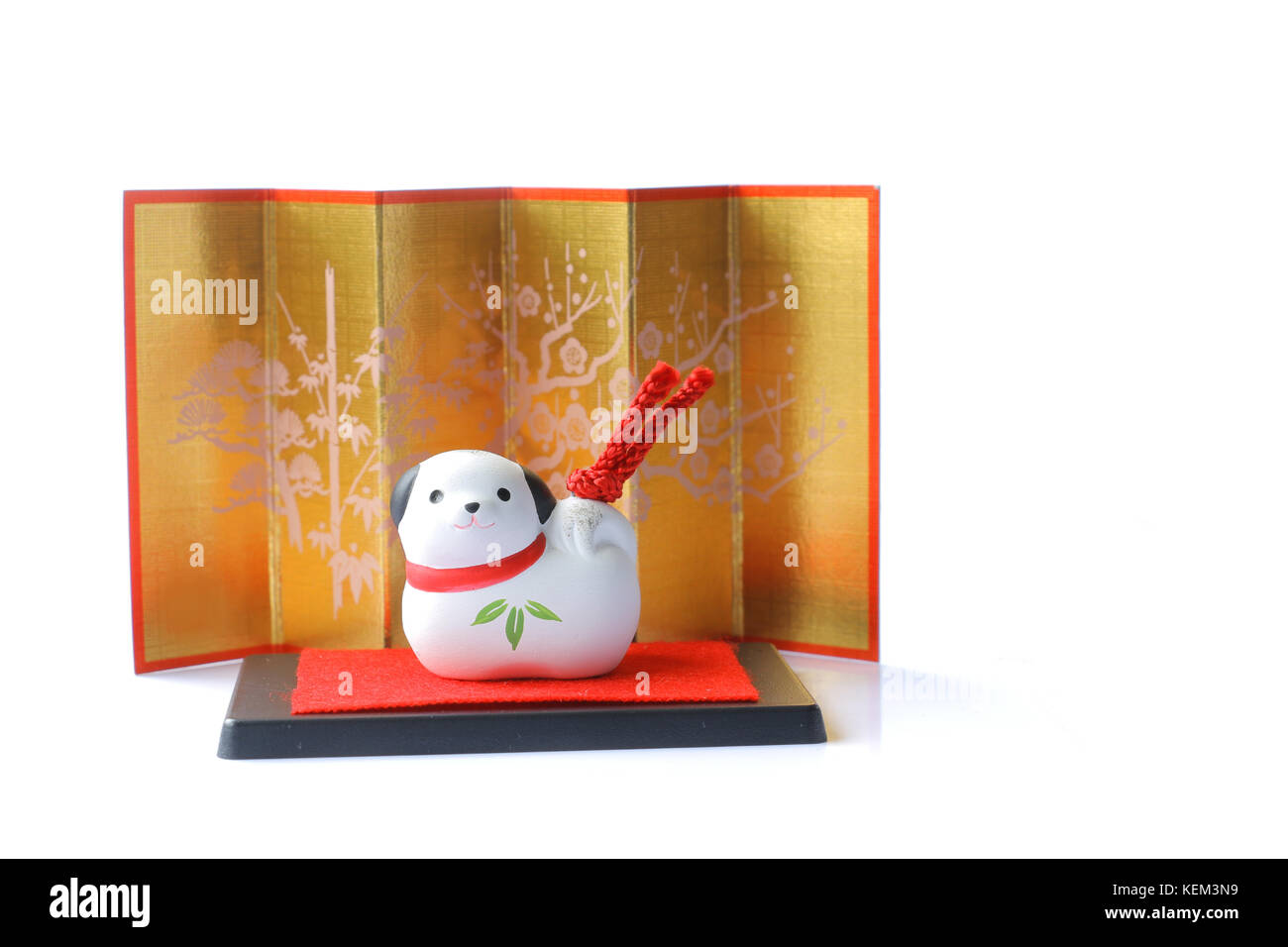 Japanische neues Jahr hund Objekt auf Weiß Stockfoto