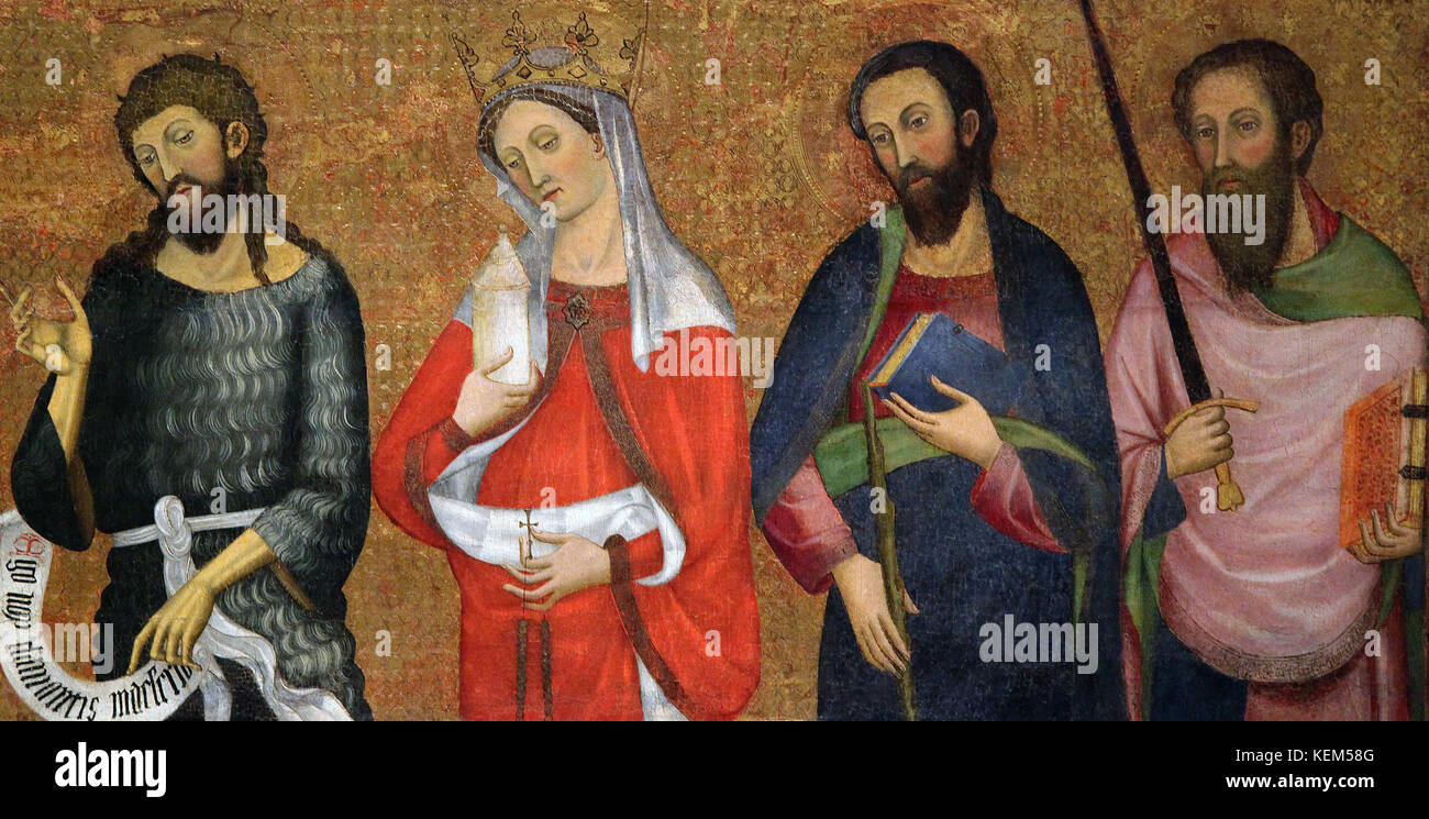 Altarbild der Jungfrau vom Künstler Pere Serra 1357-1408 gotischen Stil des 14. Jahrhunderts Stockfoto