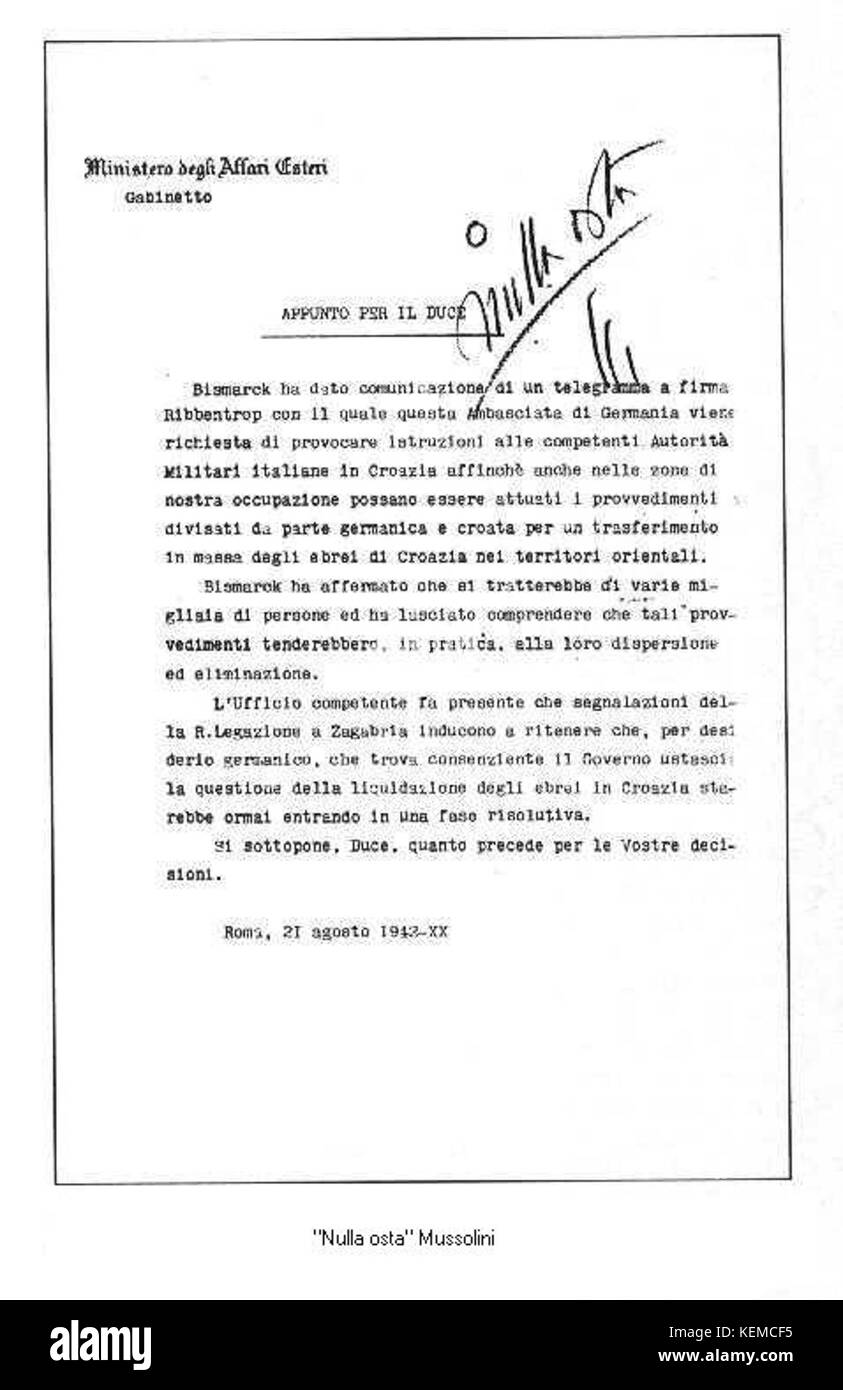 Mussolini Auflösung Stockfoto