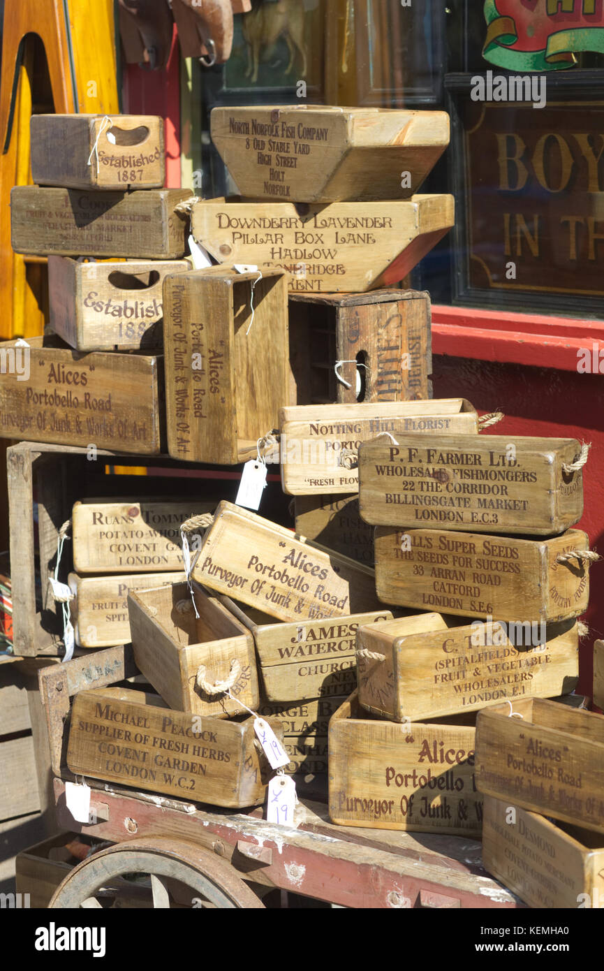 Vintage Holz- Aufbewahrungsboxen Stockfoto