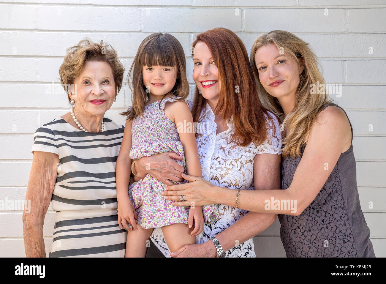 Vier Generationen der Familie Stockfoto