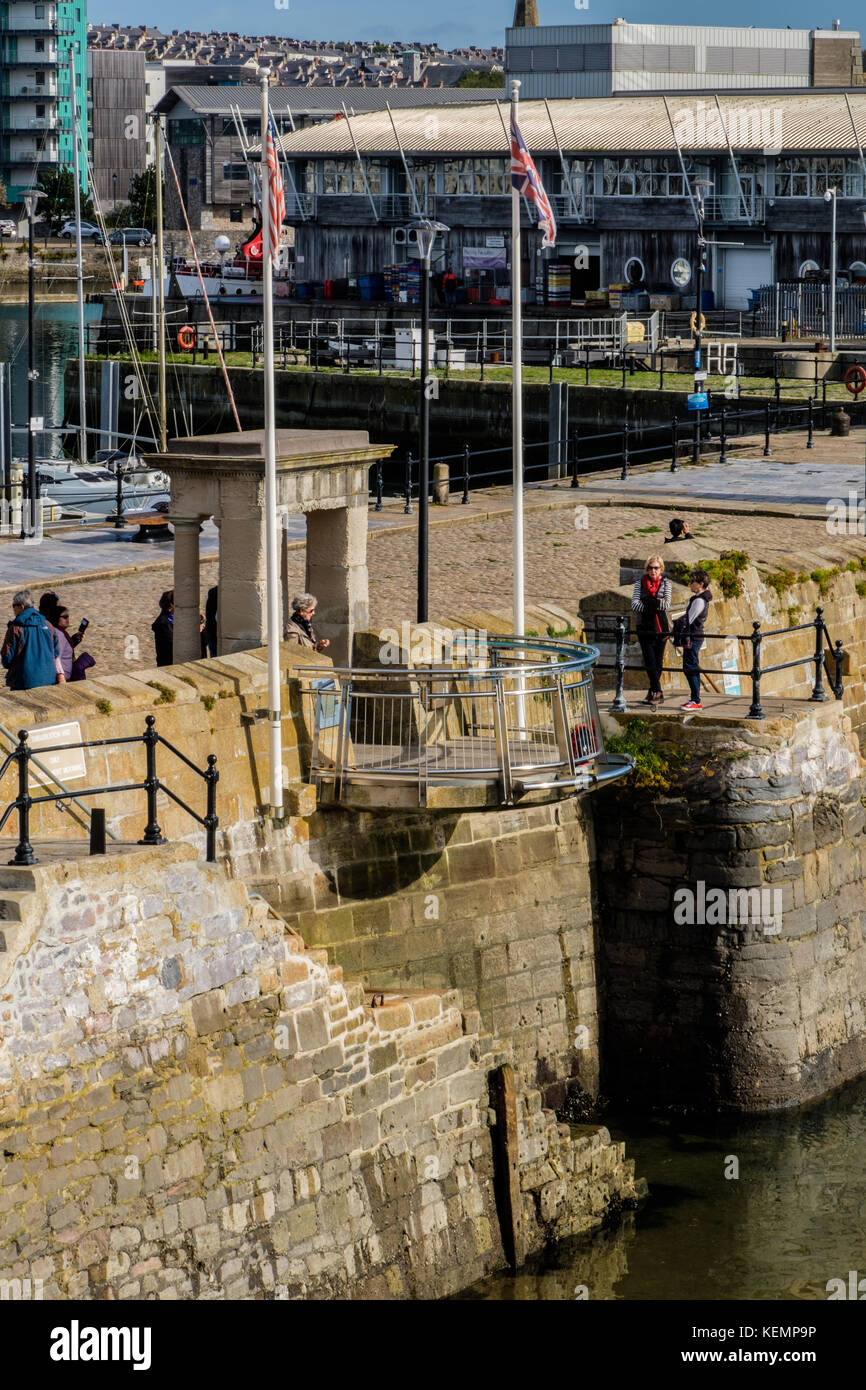 Layflower Schritte, Barbican, Plymouth, Devon, England, Großbritannien Stockfoto