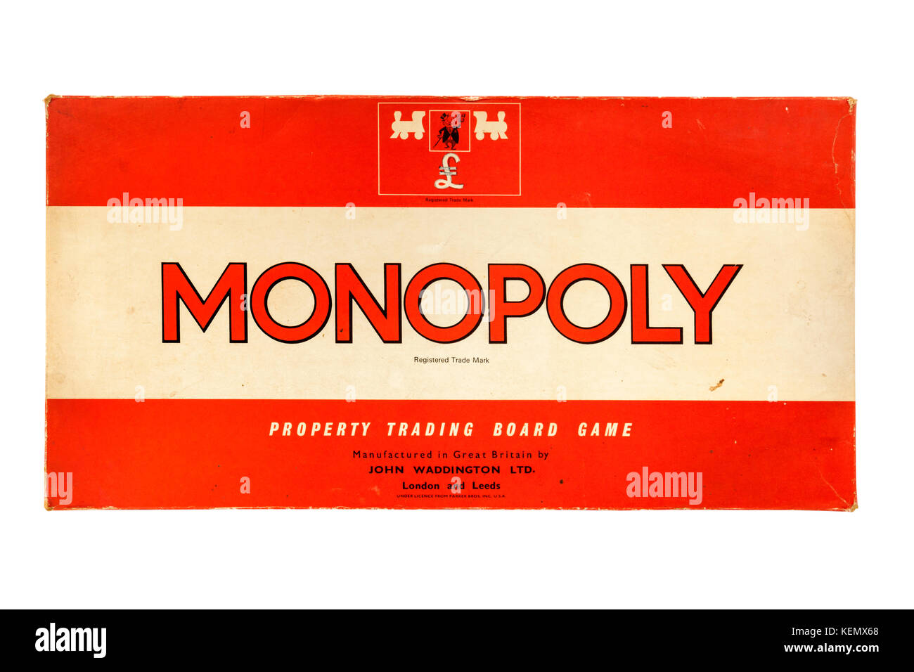 Jahrgang 1970er Version des beliebten Monopol Hotel trading Board Game von John waddington Ltd. Stockfoto