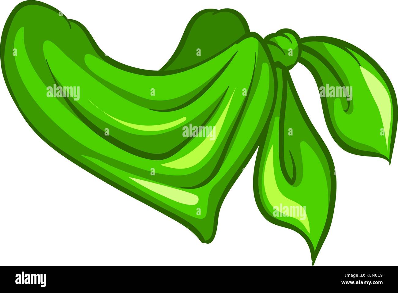 Abbildung: ein grüner Schal auf weißem Hintergrund Stock Vektor