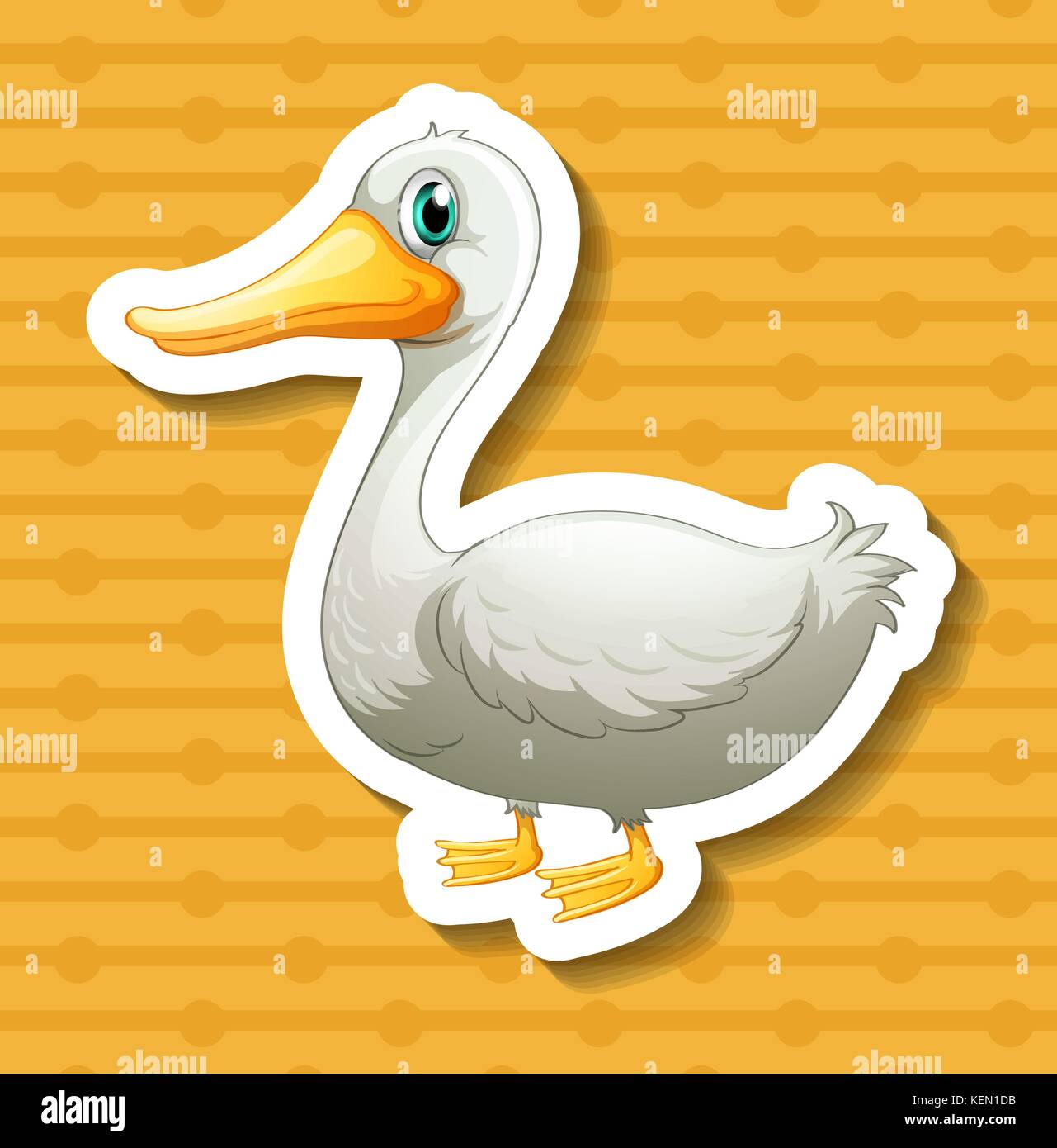 Abbildung: eine Ente mit Hintergrund Stock Vektor