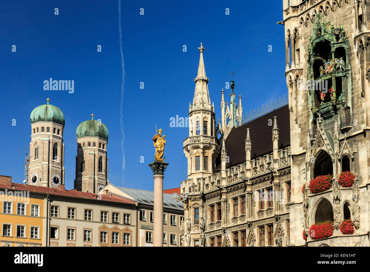 München Marienplatz, Stadtzentrum Stockfoto