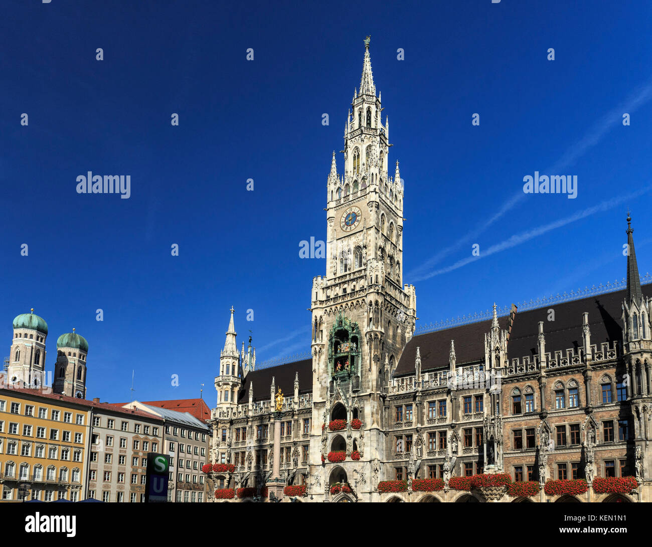 München Marienplatz, Stadtzentrum Stockfoto