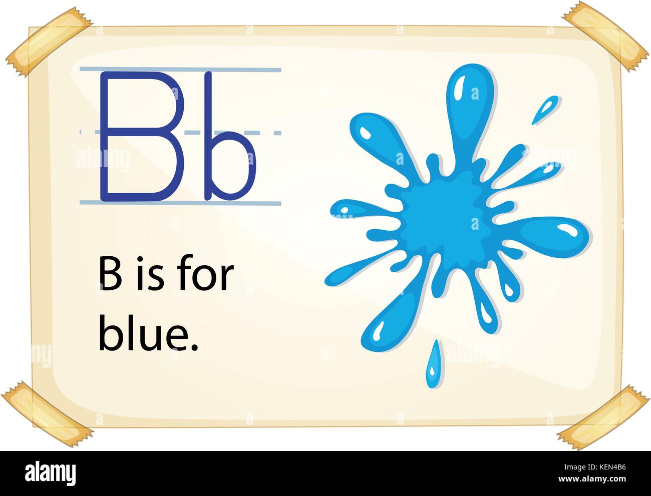 Abbildung einer flashcard Buchstabe b für Blau Stock Vektor