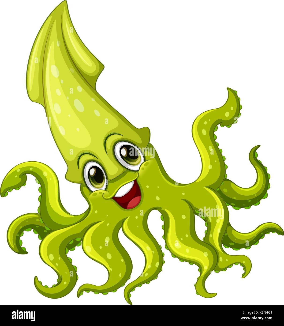 Abbildung: eine Nahaufnahme squid Stock Vektor