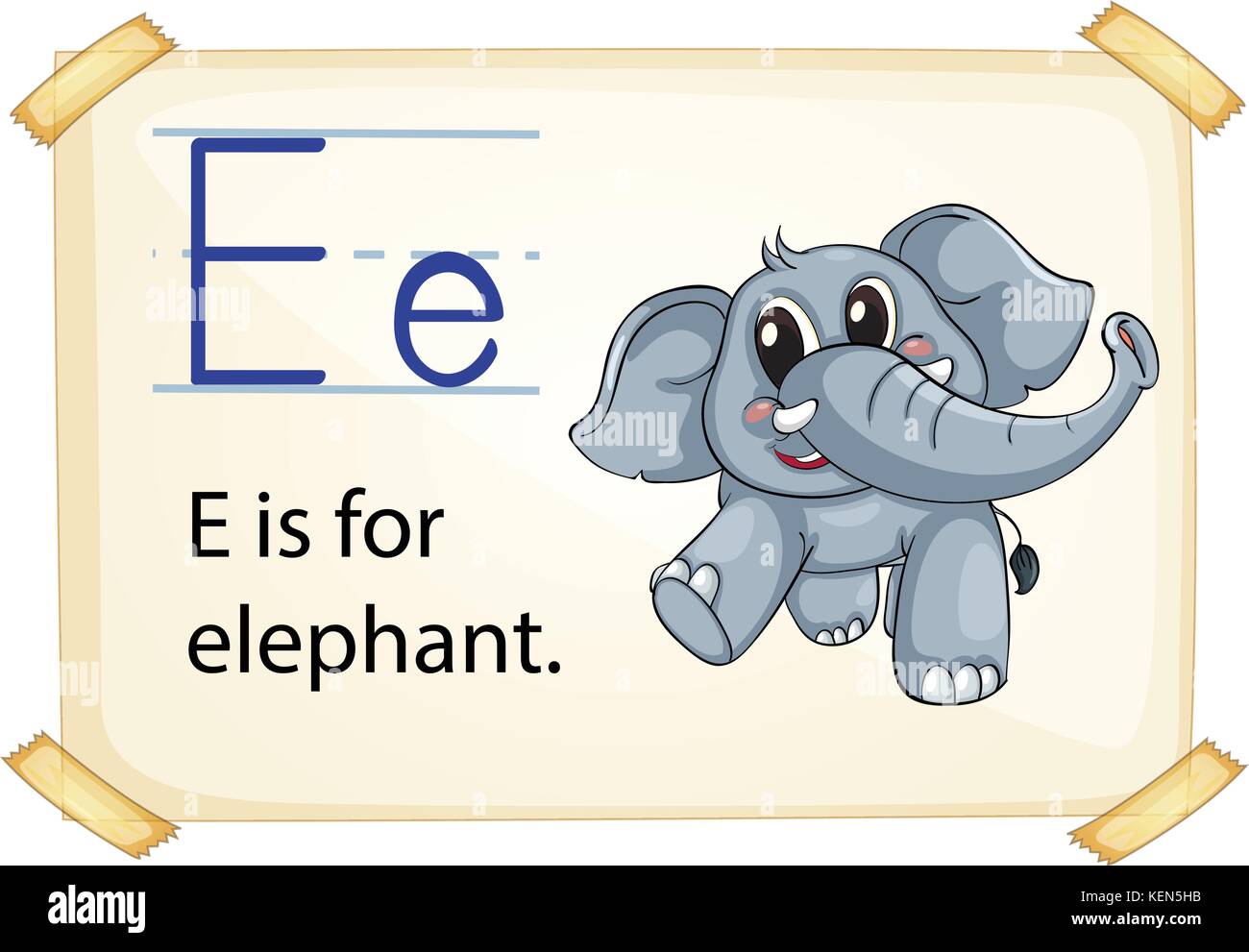 Abbildung: e für Elephant Stock Vektor