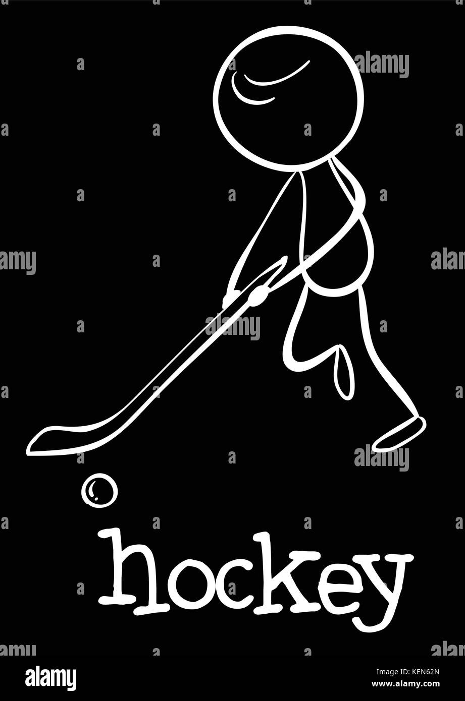 Abbildung: Ein Mann spielt Hockey Stock Vektor