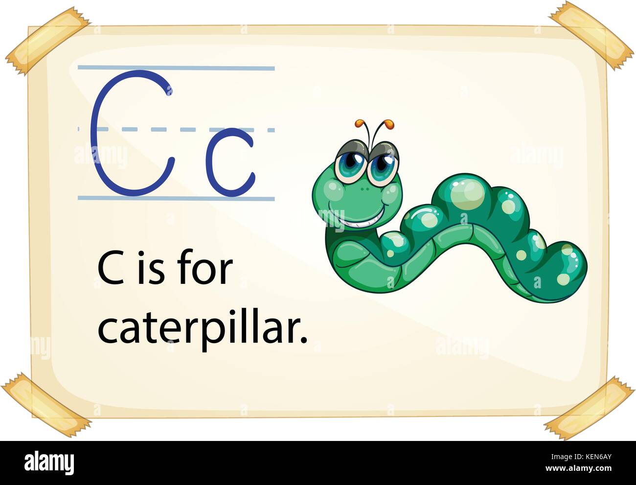 Abbildung: Alphabet c ist für Caterpillar Stock Vektor