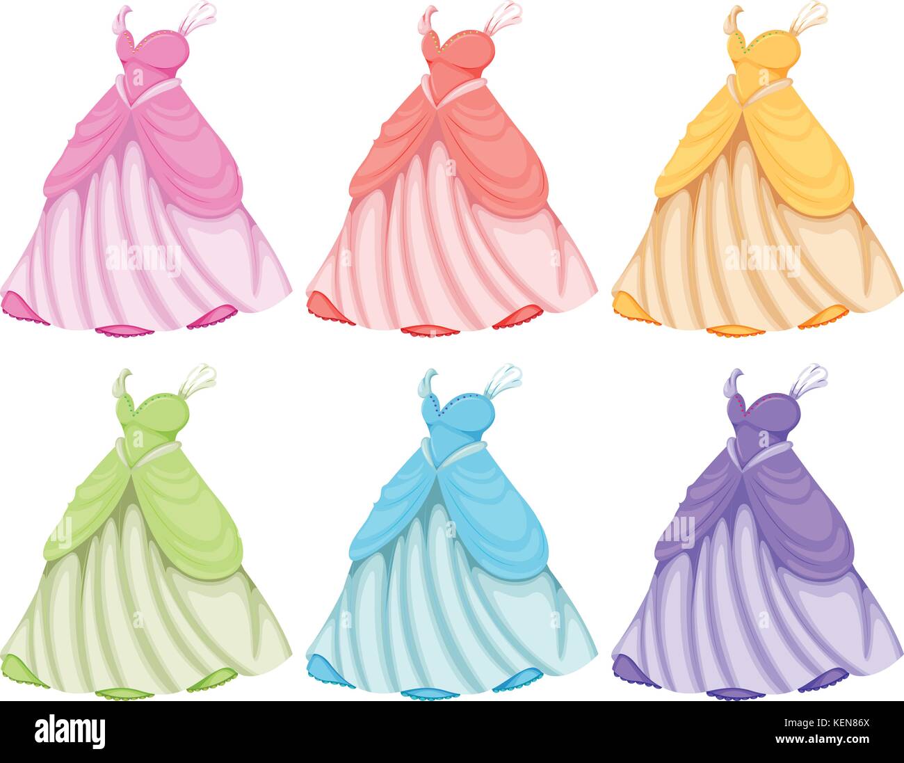 Abbildung: Kleider in verschiedenen Farben Stock Vektor