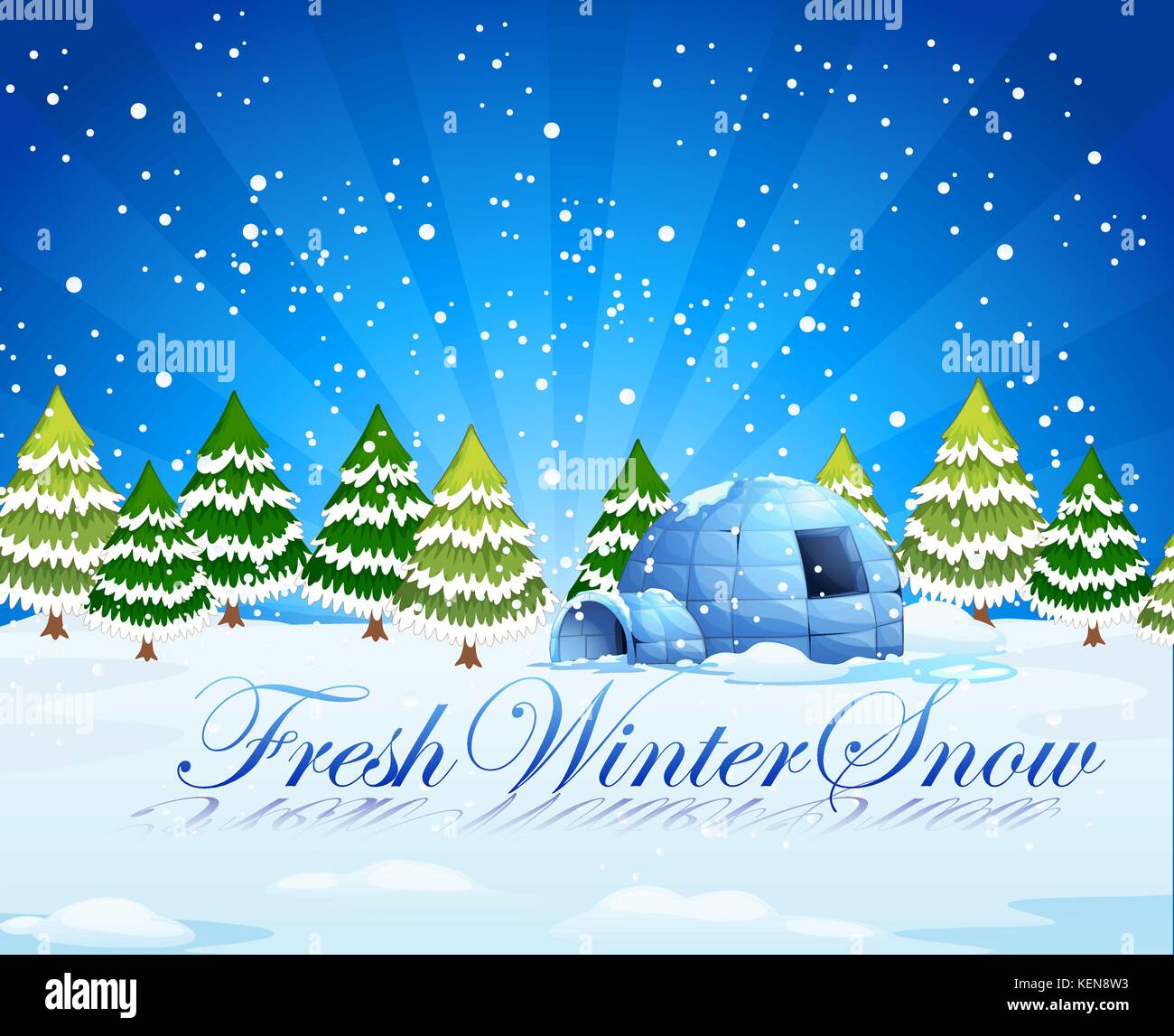Eine frische winter schnee Vorlage Stock Vektor