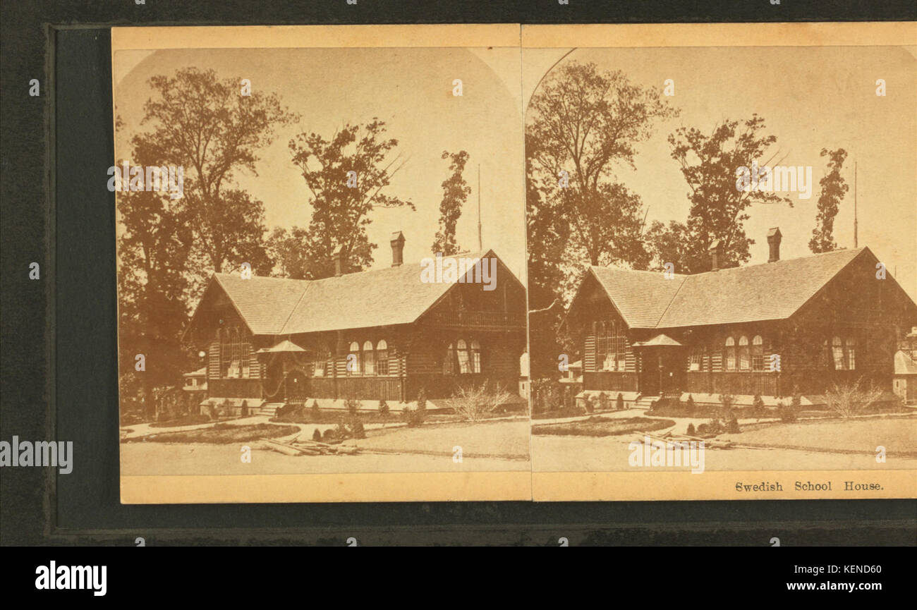 Schwedische Schulhaus aus Robert N. Dennis Sammlung von stereoskopischen Ansichten Stockfoto