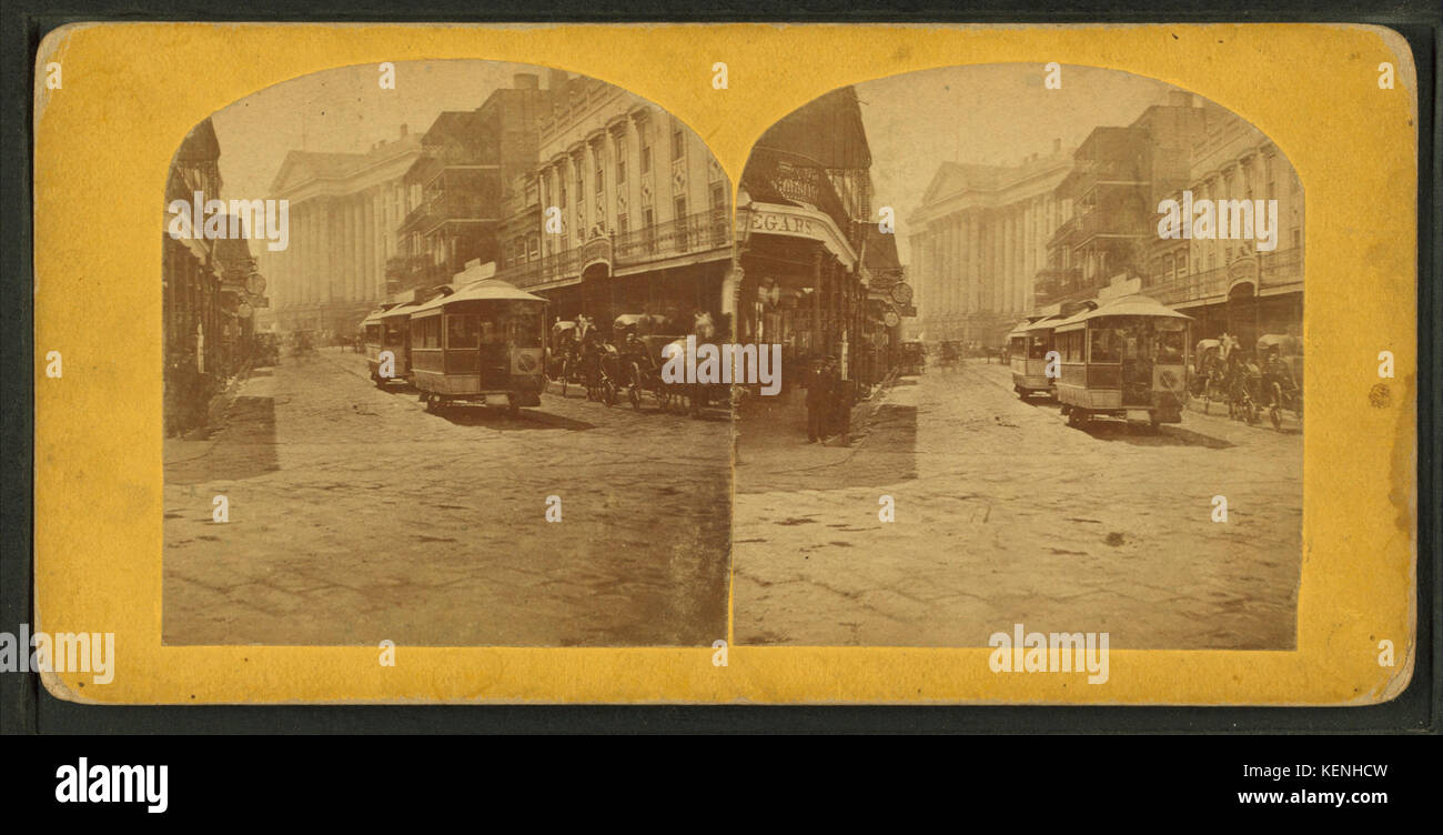 Straße Autos auf der St. Charles St, von Robert N. Dennis Sammlung von stereoskopische Ansichten Stockfoto