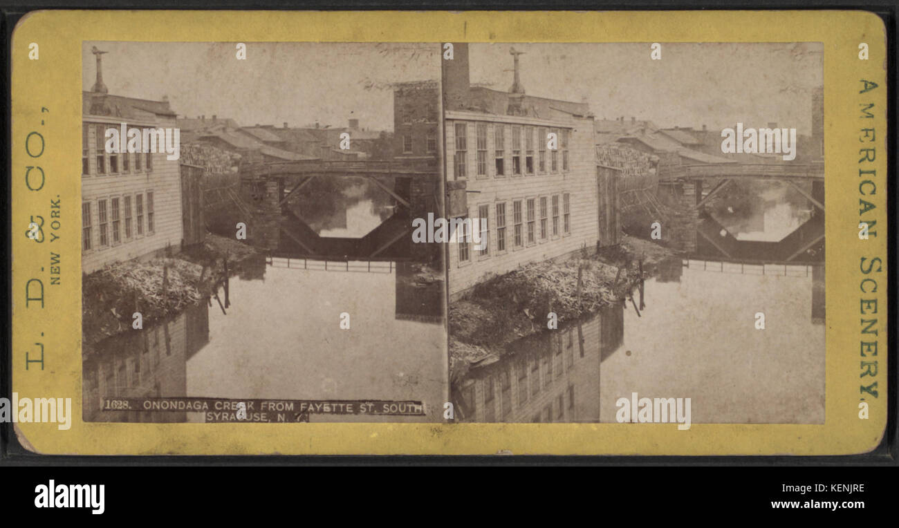 Onondaga Creek von Fayette St., South Syrakus, N.Y, L.D. & Co. Stockfoto