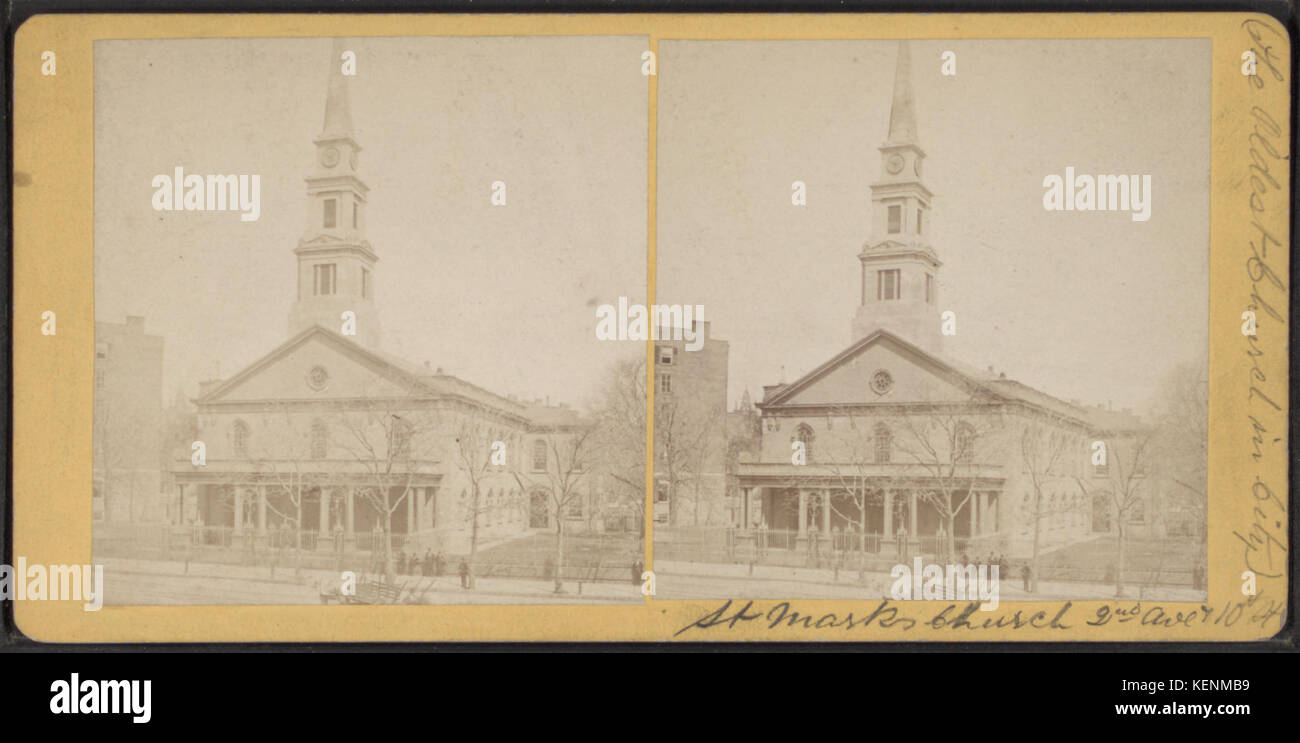 St. Mark's Church. 2. Avenue und der 10., von Robert N. Dennis Sammlung von stereoskopische Ansichten Stockfoto