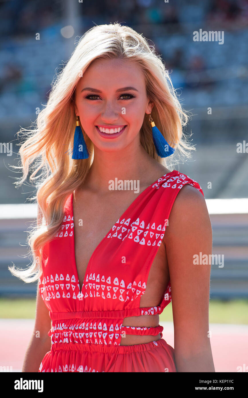 Oktober 22, 2017: Grid Girls in Aktion in den USA Grand Prix, Stromkreis der in Nord- und Südamerika. Austin, TX. Mario Cantu/CSM/Alamy leben Nachrichten Stockfoto