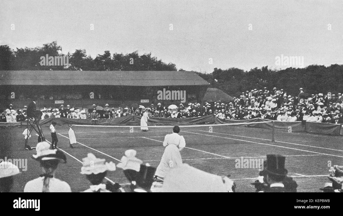 Blanche hillyard vs Charlotte Cooper sterry am 1901 Finale von Wimbledon Stockfoto