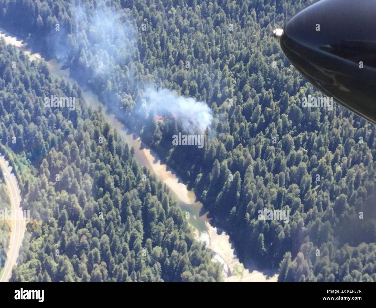 Bull Creek Feuer 081515 Cal Fire Stockfoto