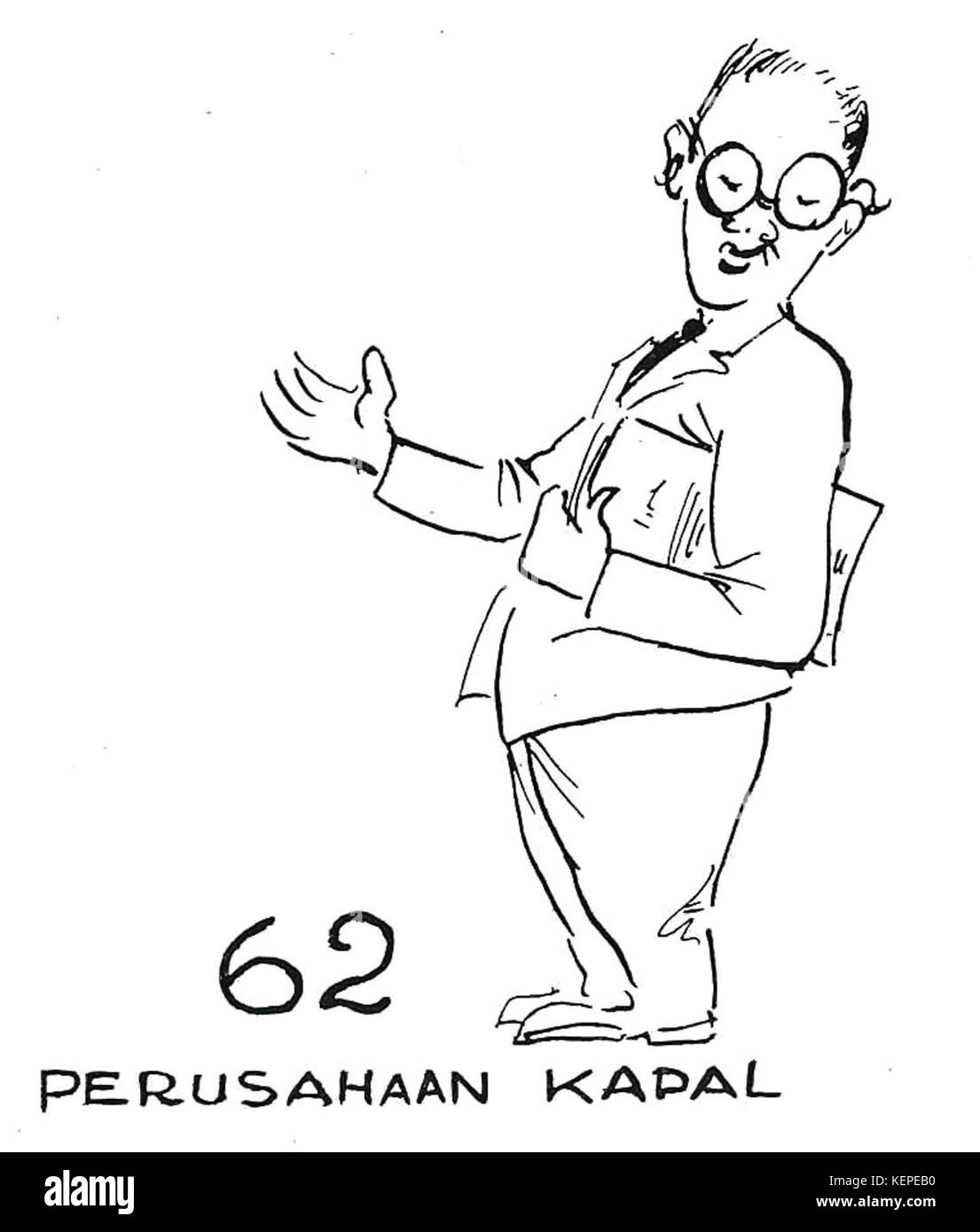 Zeichnung der Geschäftsmann, Jalesveva Jayamahe, p81 Stockfoto