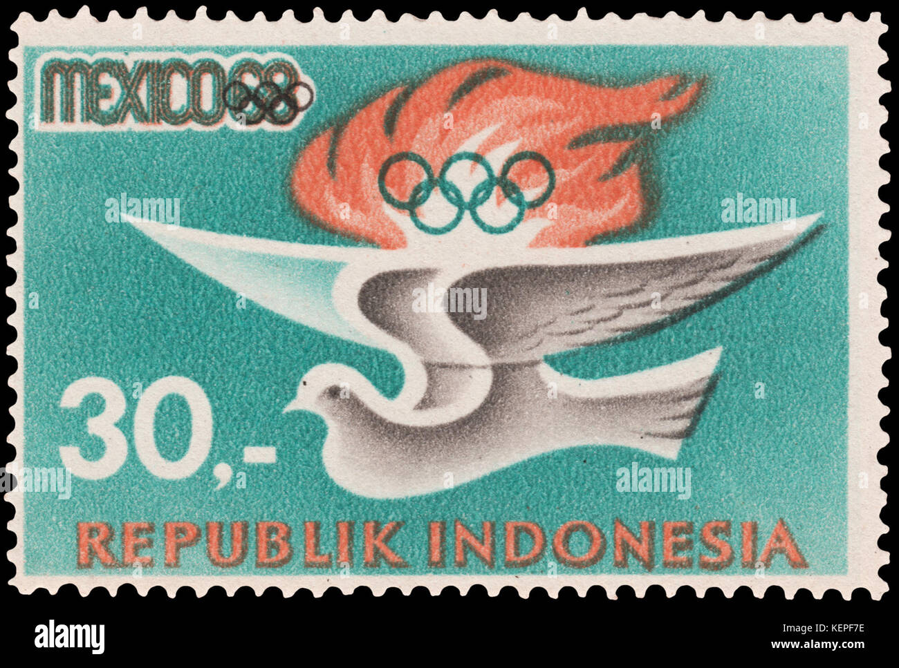 1968 Mexiko Olympics, 30 Rp (1968 Stockfotografie Alamy