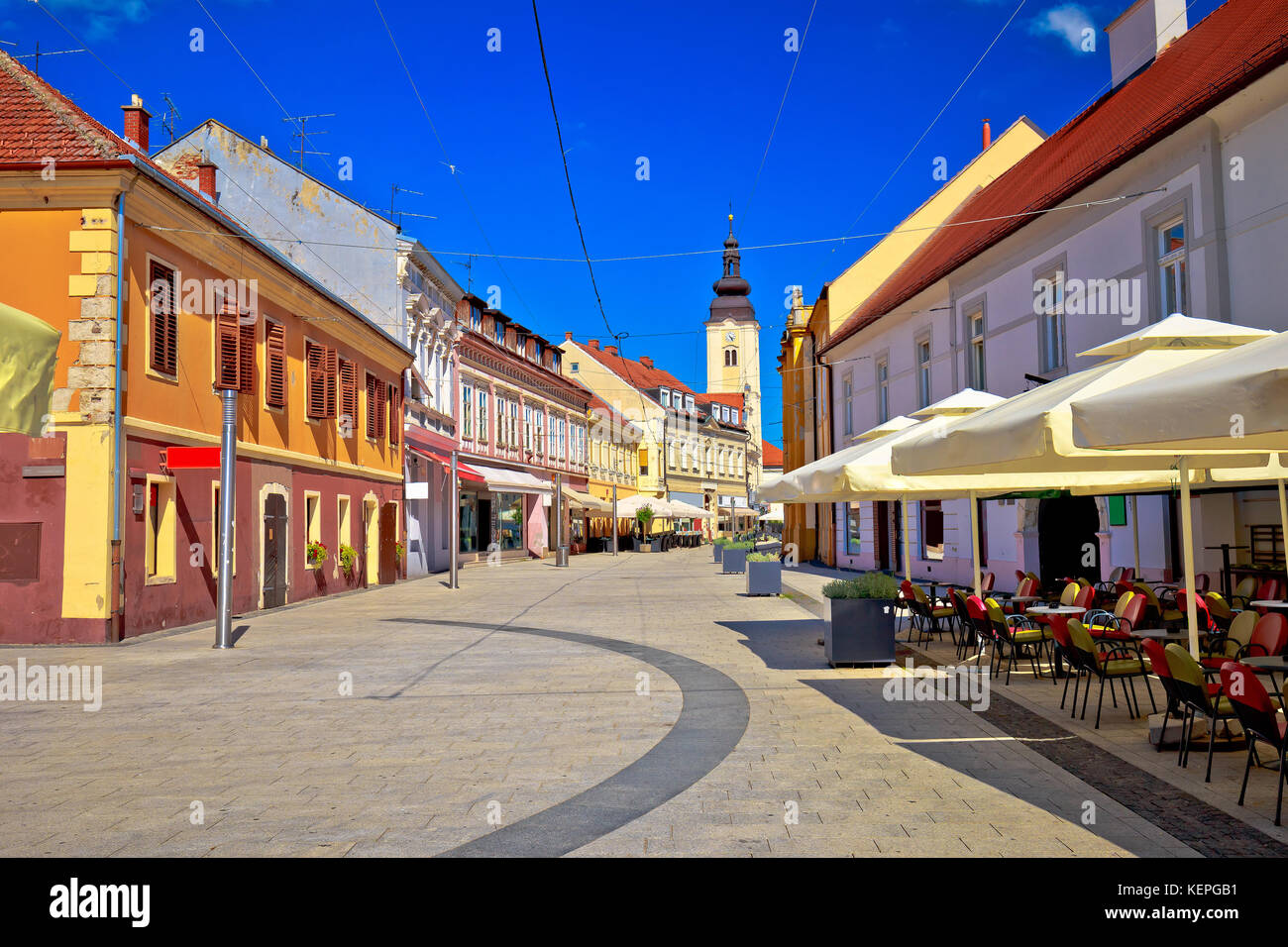 Stadt Cakovec main street view, medjimurje Region von Kroatien Stockfoto