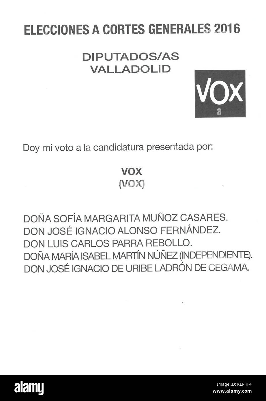 Congreso VOX Stockfoto