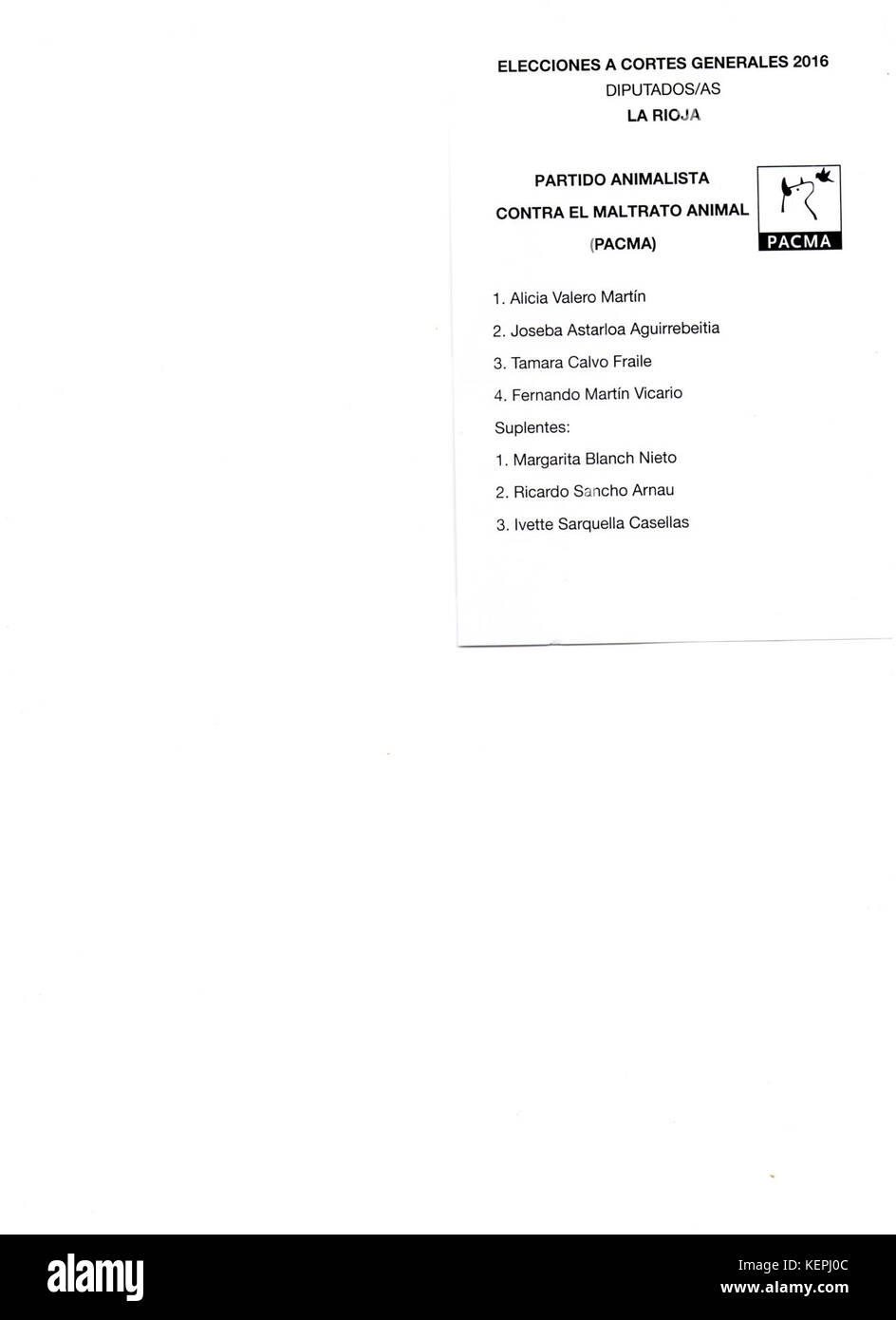 Rioja pacma Generales 2016 Stockfoto