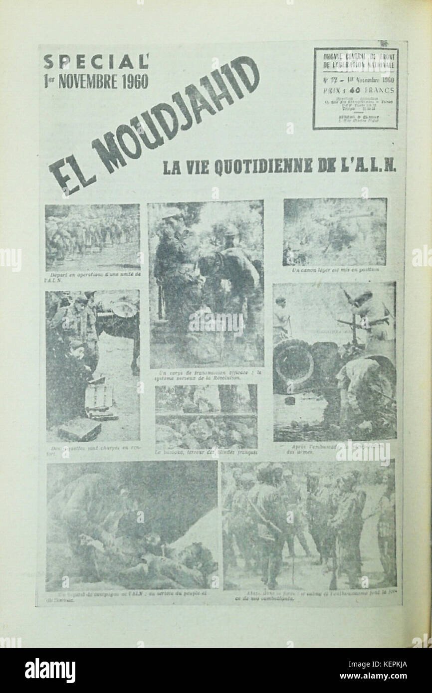 El Moudjahid Fr (72) 01 11 1960 La vie quotidienne de l'A.L.N Stockfoto