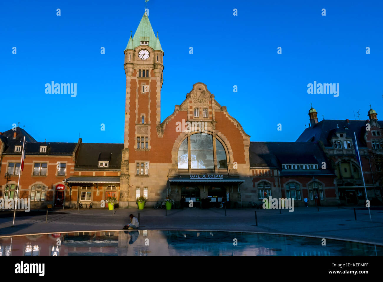 Der Bahnhof in Colmar, Elsass in Frankreich Stockfoto