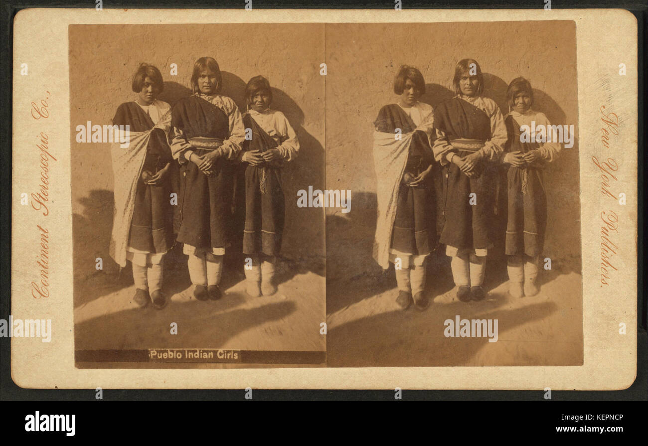 Indische Mädchen Pueblo, stereoskopische Firma Kontinent Stockfoto
