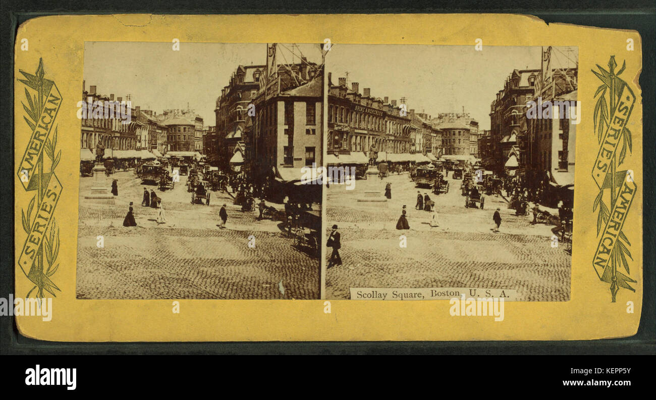 Scollay Square, Boston, USA, aus Robert N. Dennis Sammlung von stereoskopischen Ansichten Stockfoto