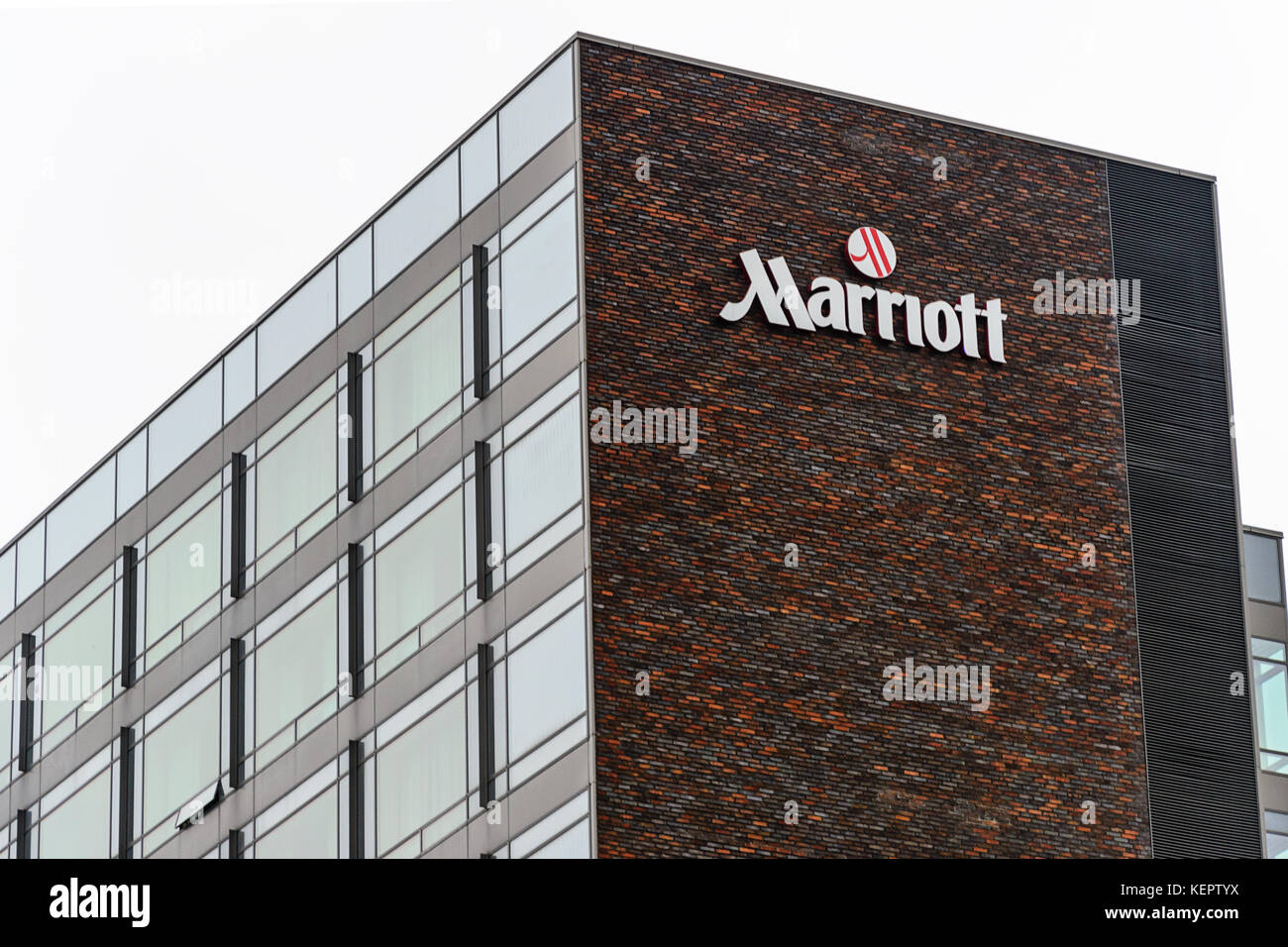 Kopenhagen, Dänemark - 24. JULI 2017: Außenansicht des 5-Sterne Marriott Hotel in Kopenhagen. Marriott Hotels & Resorts, Marriott International Stockfoto