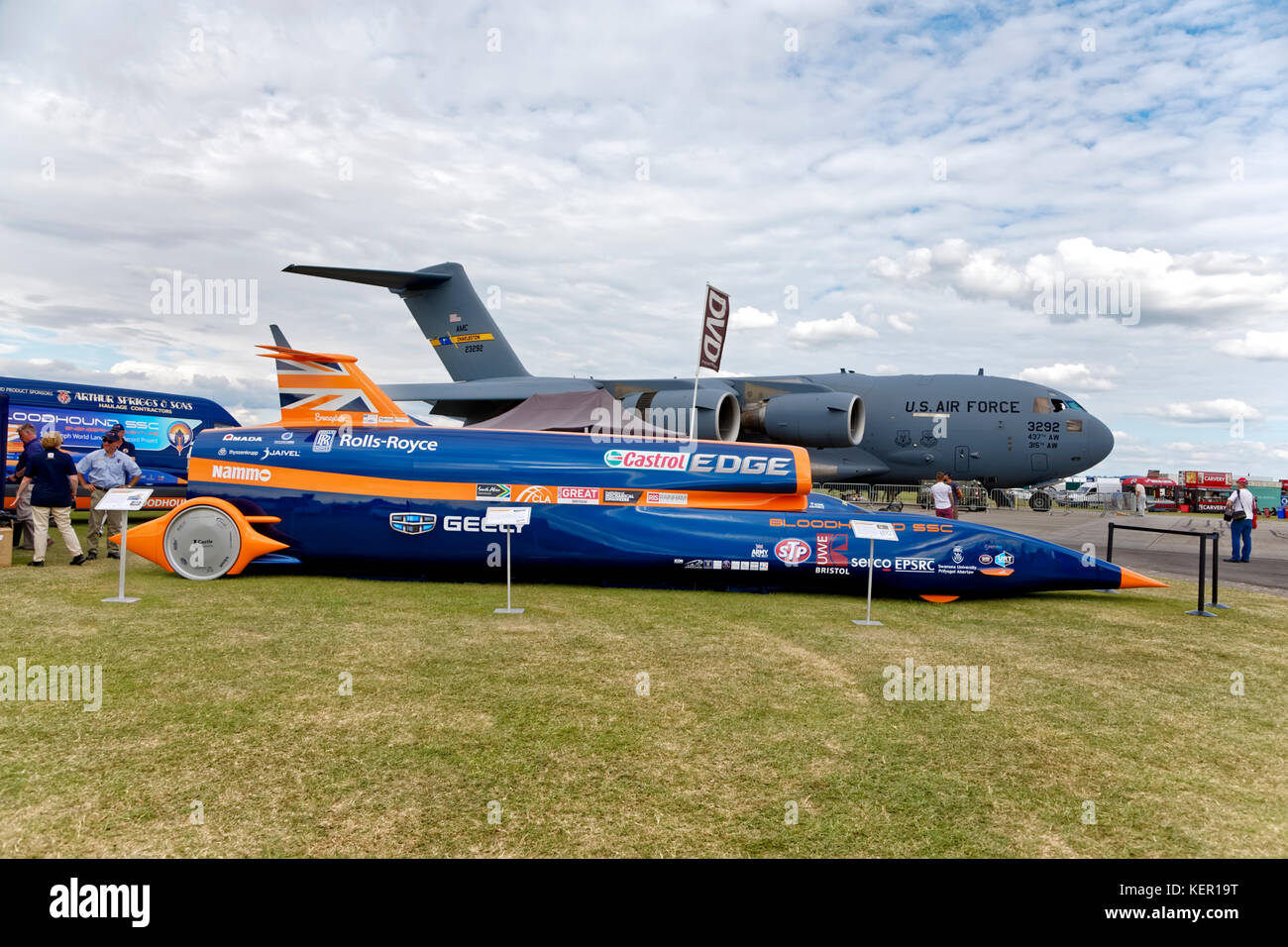 Das Bloodhound SSC Britisches Überschallfahrzeug an den RNAS Yeovilton International Air Day 2017 Stockfoto