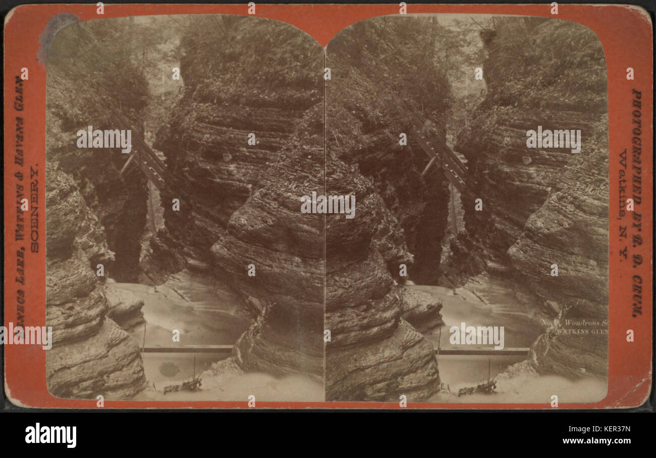 Stereoskopische Ansichten von Watkins Glen, New York, von Crum, R.D., fl. 1870 1879 Stockfoto