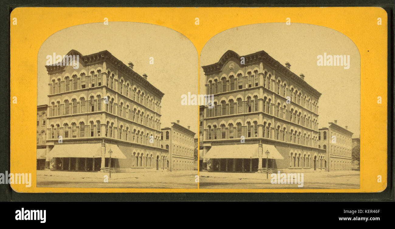 Stereoskopische Ansicht der Wilson Sewing Machine co. Lagerräume, Büro & Ware Zimmer im Cleveland, O durch Thomas T. Sweeny Stockfoto