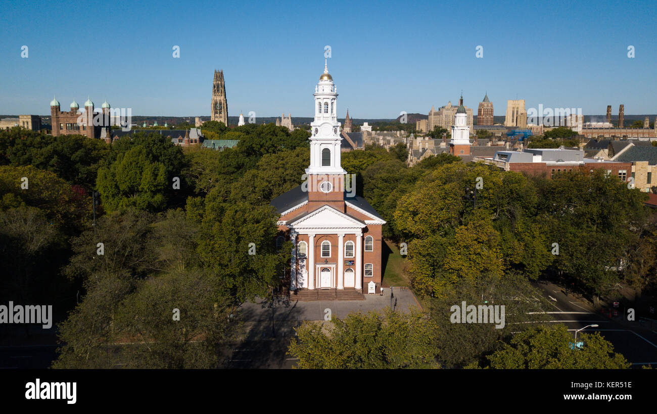 Vereinigte Kirche auf dem Grün, New Haven Grün, 1814, New Haven, Connecticut, USA Stockfoto