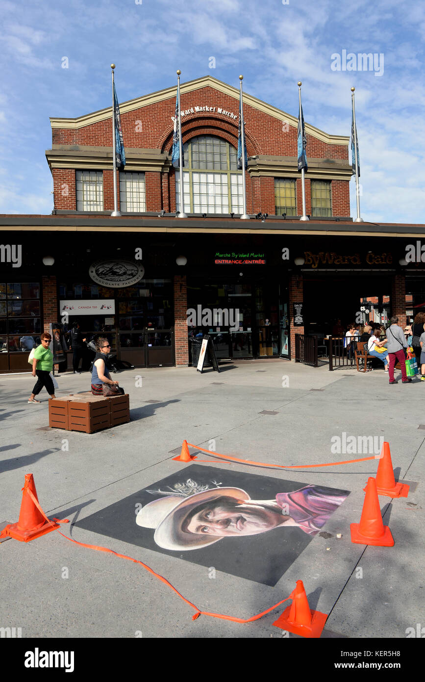 Ottawa, Kanada - 22. Oktober 2017. Das Wandgemälde auf dem Byward Market dient als Denkmal für den tragischen Hip-Sänger Gord Downie, der Recen Stockfoto