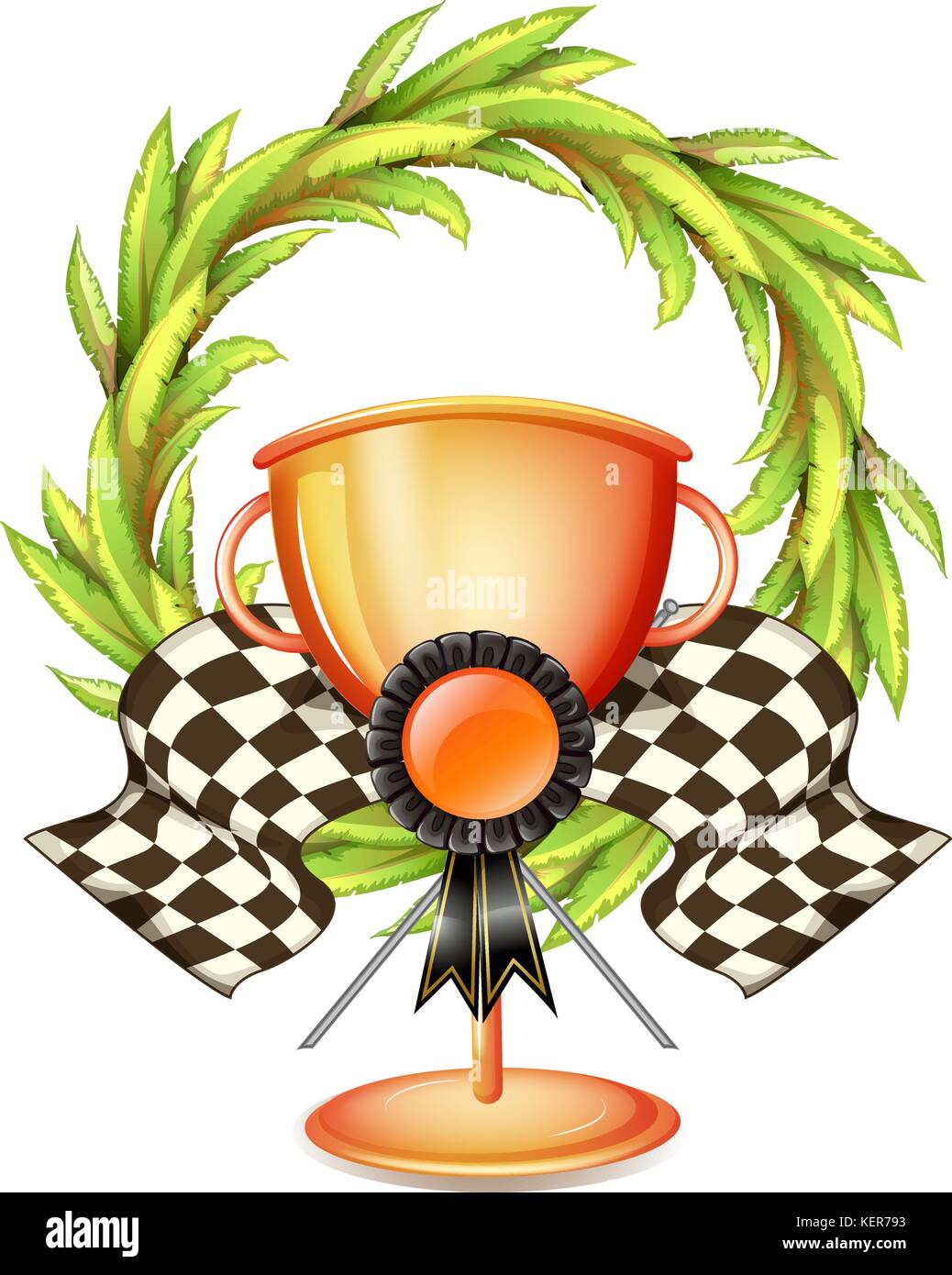 Abbildung eine Trophäe auf weißem Hintergrund Alamy