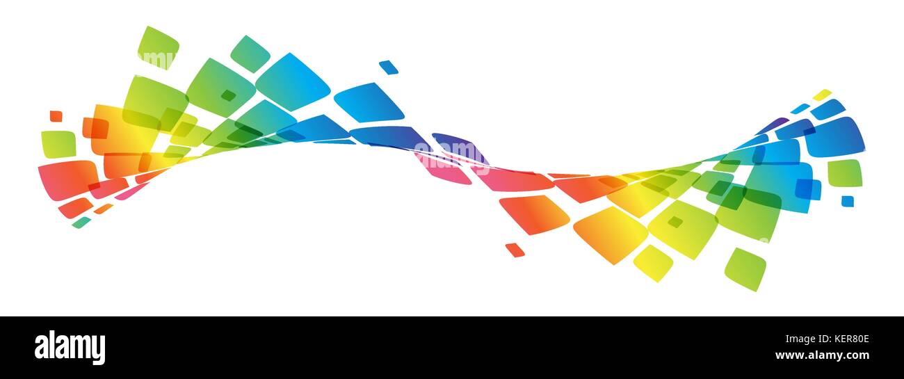 Abstrakte farbe kurve auf weißem Hintergrund Stock Vektor