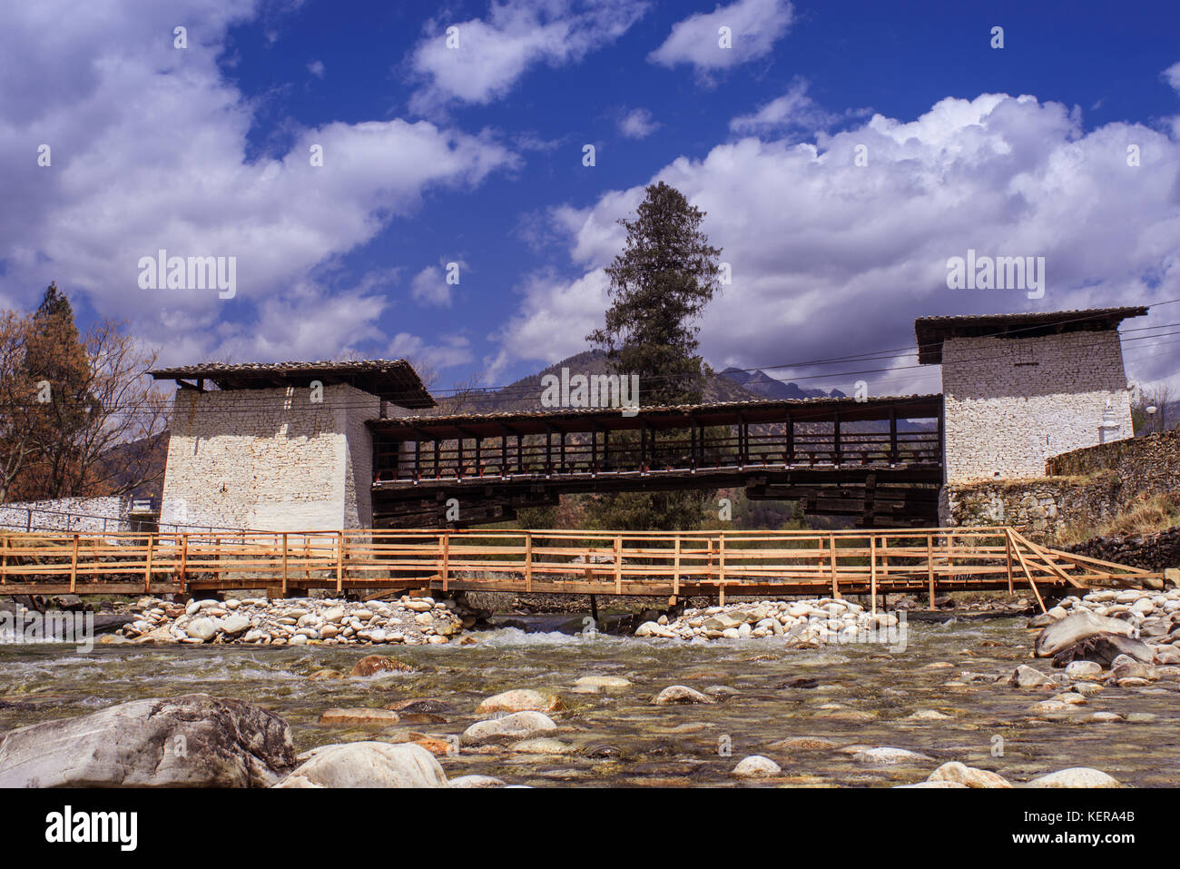 Rimpung Dzong von Paro, Butanol. Stockfoto